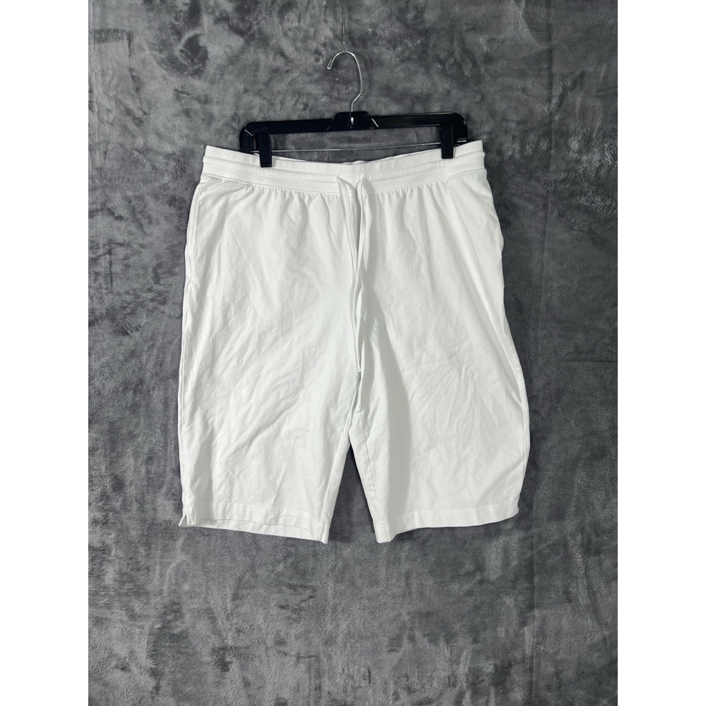 Style & Co Womens White Drawstring Jersey Knit Casual Shorts Size Large